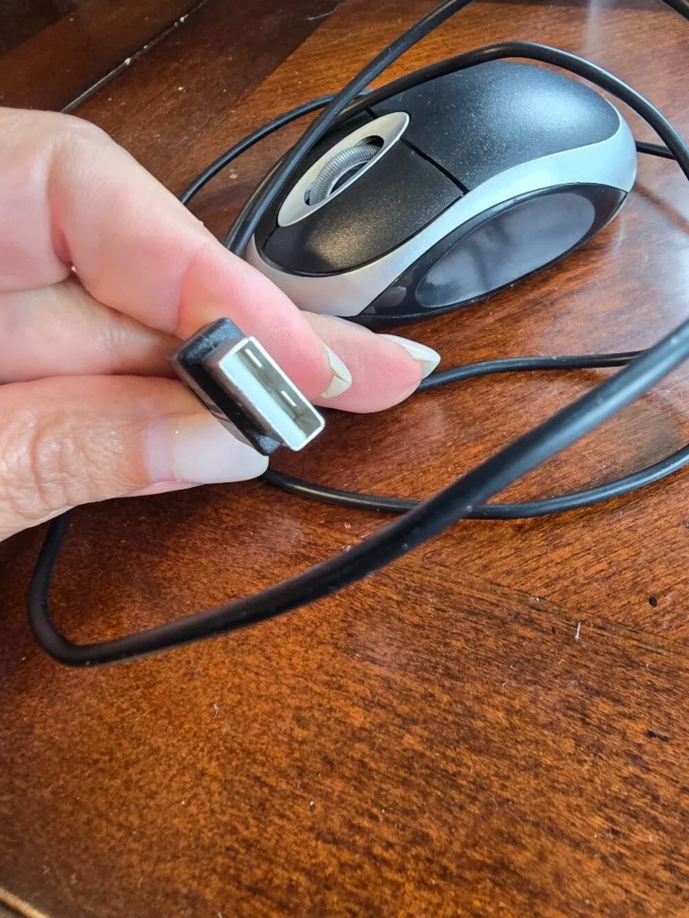 Wired Optical Mouse - Black & Silver - USB Connection